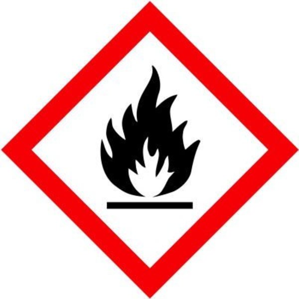 Top Tape And  Label. INCOM GHS inFlame Hazardin Pictogram Placard, 10-3/4in x 10-3/4in - 100/Pkg GHS1270
